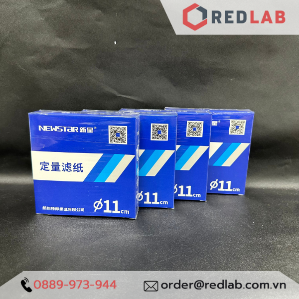Giấy lọc định lượng NewStar Ø 9 11 12.5 15 cm (hộp 100 tờ) chảy trung bình 202, quantitative filter paper, có VAT