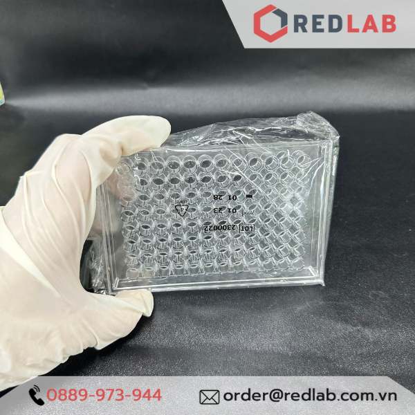 Đĩa eliza nuôi cấy tế bào 96 giếng tiệt trùng Aptaca 5096, đáy bằng, đáy U, đáy nhọn V, nắp đậy, có VAT