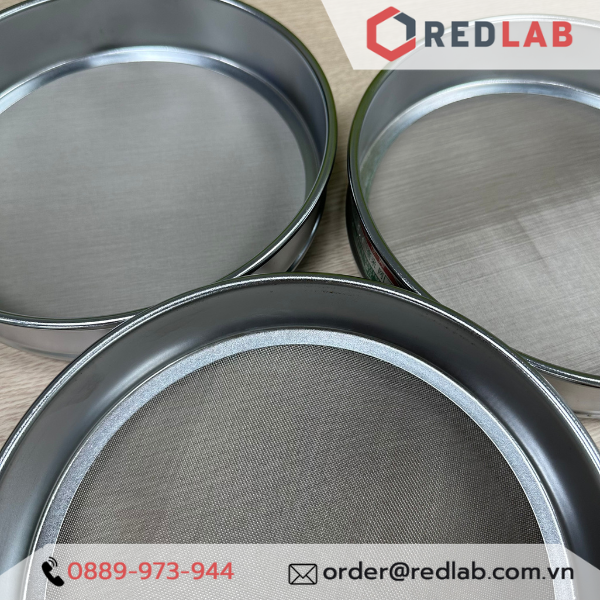 [Đặt trước] Sàng rây thí nghiệm Ø 200mm, cao 50mm lỗ vuông / lỗ tròn nhiều kích thước, có VAT
