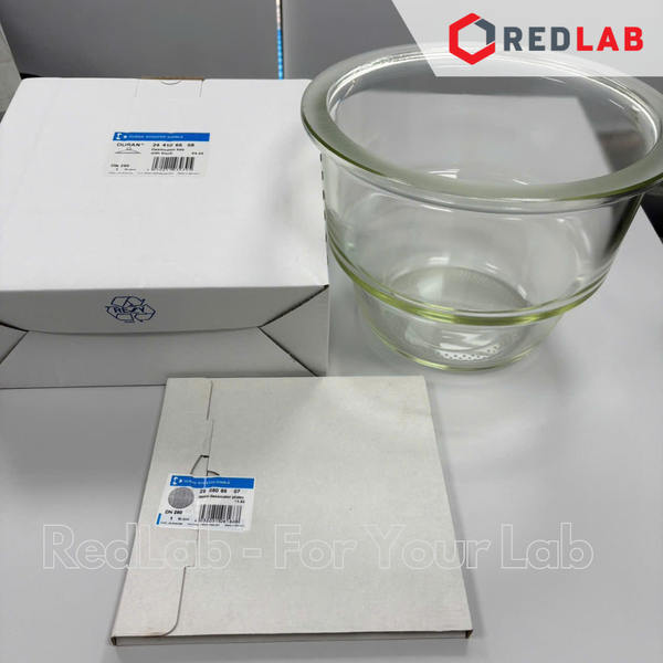 Bình hút ẩm trắng không vòi, vĩ inox DURAN Class A 100 150 200 250 300 mm - 0.7 2.4 5.8 10.5 18.5 L, Desiccator, có VAT