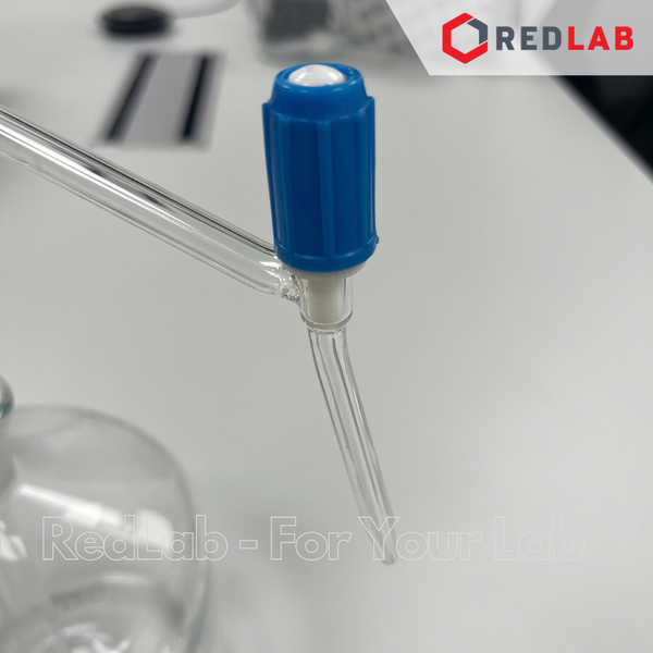 Buret tự động trắng GLACIER khóa PTFE 50ml, bộ gồm buret, bình chứa, quả bóp, có VAT