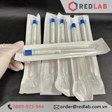 Que gòn lấy mẫu xét nghiệm GREETMED 16cm cán gỗ, tiệt trùng từng ống nhựa, đóng vỉ giấy, disposable swab test, có VAT