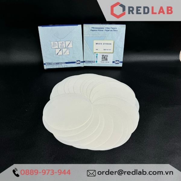 Giấy lọc định tính MN 110mm ISOLAB 106.02.110 Grade 1, tốc độ trung bình, hộp 100 tờ, có VAT