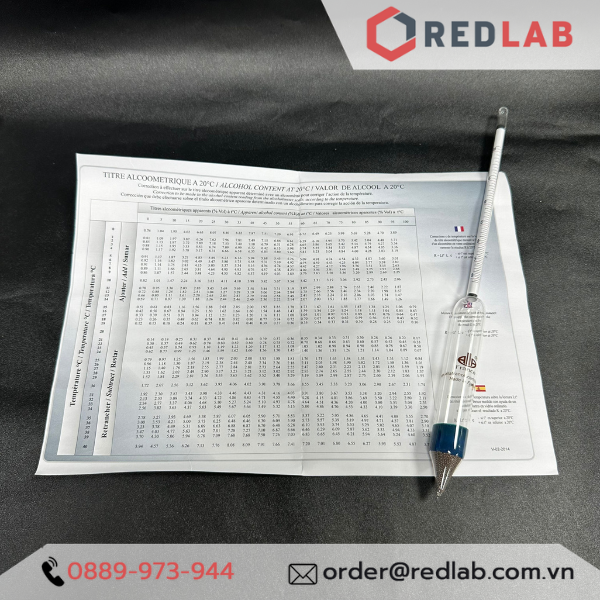 Cồn kế 70-100 : 0.5% Tp 20°C ALLA 0530FC070/20-QP alcoholometer, có VAT