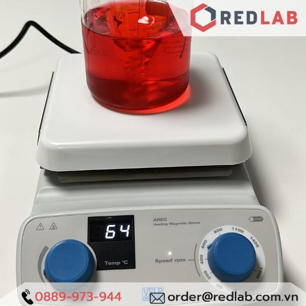 Máy khuấy từ gia nhiệt AREC (F20500551) hãng VELP - Ý, max 1500 vòng/phút 550°C 15 lít (H2O), có VAT