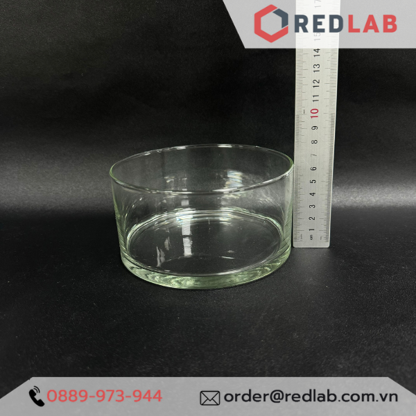Chậu thuỷ tinh ONELAB Ø 14x7 20x10 cm, dùng đựng mẫu thí nghiệm, có VAT