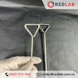 Que trang inox 20cm loại dày (que cấy trải vi sinh / que tam giác) dùng trong thí nghiệm nuôi cấy nấm men vi sinh, có VAT