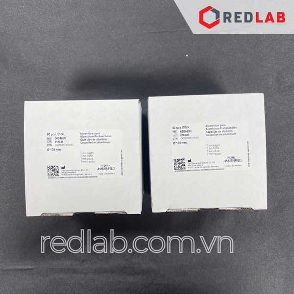 Đĩa cân nhôm Ø 100mm cao 7mm (58ml) MARIENFED 6604900 (hộp 80 cái) dùng cho cân cân sấy ẩm, có VAT