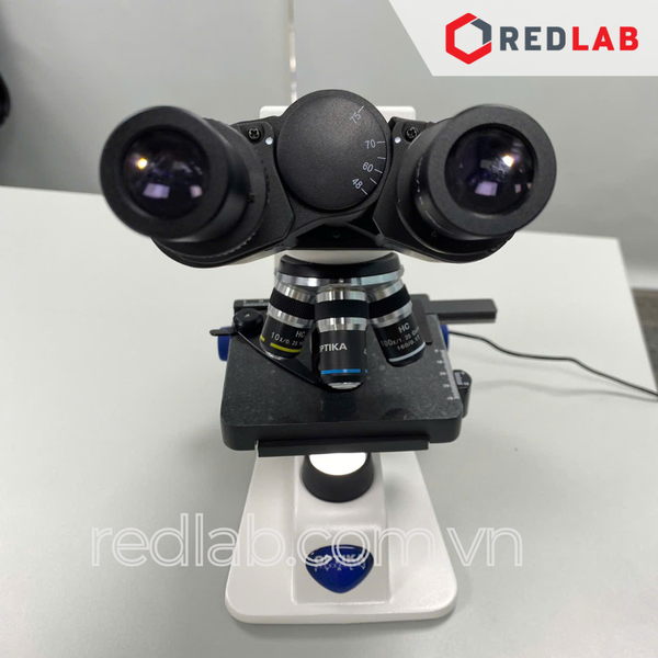 Kính hiển vi quang học 2 mắt hãng OPTIKA - model B-159, Vật kính 4x 10x 40x 100x (dầu), LED 1W, có VAT