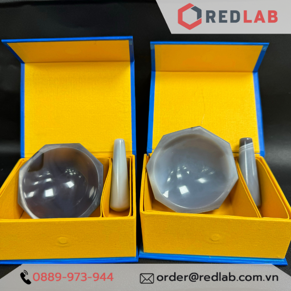 Bộ cối chày Mã não ONELAB Ø 80 100 120 mm, dùng nghiền mẫu thí nghiệm, có VAT