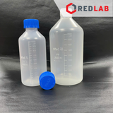 Chai nhựa PP trắng miệng rộng WISD 100 250 500 1000 2000 ml - nắp vặn xanh GL32 GL 45, chịu nhiệt, vạch nổi, có VAT