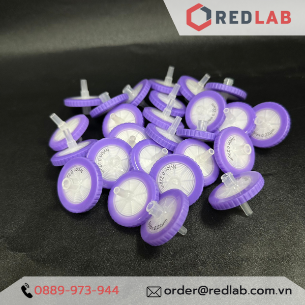 Đầu lọc Syringe Nylon đường kính 33mm, lỗ lọc 0.22µm và 0.45µm không tiệt trùng Finetech Nylon033N022I và Nylon033N045I, giá tốt, có VAT