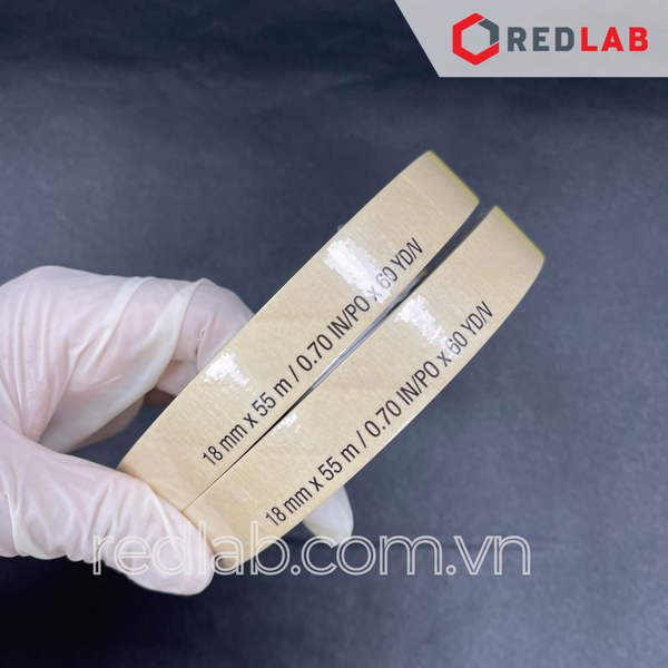 Băng keo nhiệt 3M 1322 cuộn 55 mét, khổ 12mm, 18mm, 24mm x 55m (giấy chỉ thị tiếp xúc cho tiệt trùng bằng hơi nước) có VAT