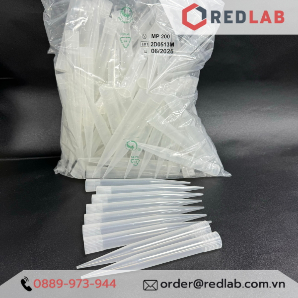 [Gói 100 cái] Microtips (đầu típ - côn) trắng 10.000ul = 10ml Aptaca - 10005, dạng Eppendorf/Brand/Gilson, có VAT