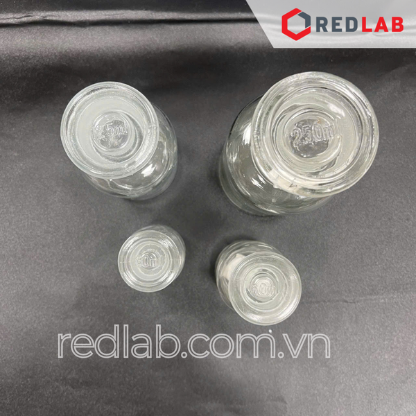 Chai trắng nút mài ONELAB 30 60 125 250 500 1000 2500 ml miệng rộng / miệng hẹp, chai thuỷ tinh nắp mài nhám, có VAT
