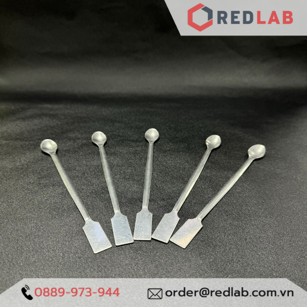Thìa xúc hóa chất 1 đầu dẹt 1 đầu tròn inox ONELAB 15 17.5 20 23 cm, thìa cân, muỗng múc mẫu thí nghiệm, có VAT