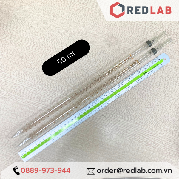 Pipet thẳng chia vạch loại dài ONELAB 0.1 0.2 0.5 1 2 5 10 15 20 25 50 ml, ống hút thủy tinh thí nghiệm, có VAT