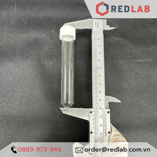Ống nghiệm thuỷ tinh ISOLAB 16x100mm 16x160mm nắp vặn nhựa PP trắng, có VAT