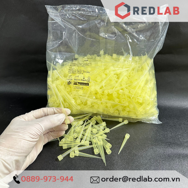 [Gói 1000 cái] Đầu tip FL Medical trắng 10ul, vàng 200ul có khía / không khía, universal microtips, có VAT
