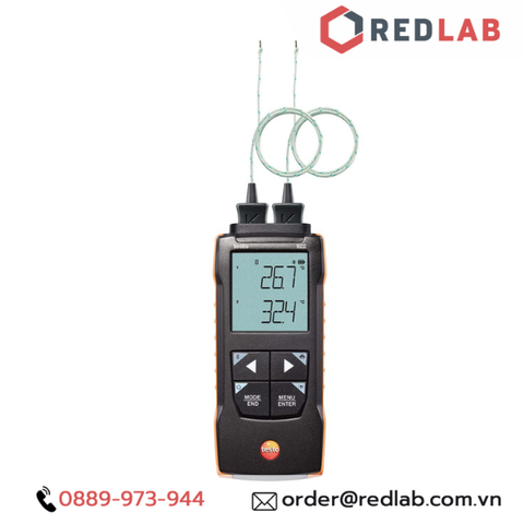Máy đo nhiệt độ 2 kênh (TC loại K) -50 đến +1000 °C - Kết nối App - Testo 922 - Redlab