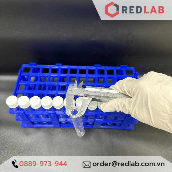 Ống nghiệm thuỷ tinh ISOLAB 16x100mm 16x160mm nắp vặn nhựa PP trắng, có VAT