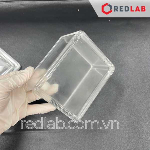 Hộp nhuộm lam kính MARIENFELD Đức 4 bộ phận: Hộp + nắp + khay 10 vị trí + tay cầm, có bán lẻ, có VAT