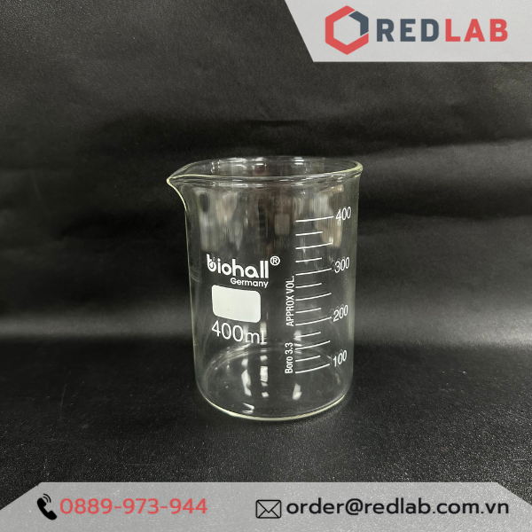 Cốc đốt thuỷ tinh Thấp thành BIOHALL 5 10 25 50 100 150 200 250 400 500 600 800 1000 ml 2L 3L 5L 10L, beaker có mỏ chịu nhiệt, có VAT