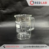 Cốc thuỷ tinh có tay cầm BIOHALL 250ml 500ml, chia vạch trắng, chịu nhiệt cao, có VAT