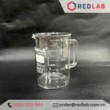  Cốc thuỷ tinh có tay cầm 250ml 500ml BIOHALL Germany - beaker có quai, chia vạch trắng, có VAT 