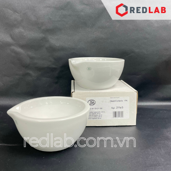 Cối sứ nhám / trơn JIPO Czech 30 75 110 160 220 400 500 650 1000 ml, Porcelain Mortar, có VAT