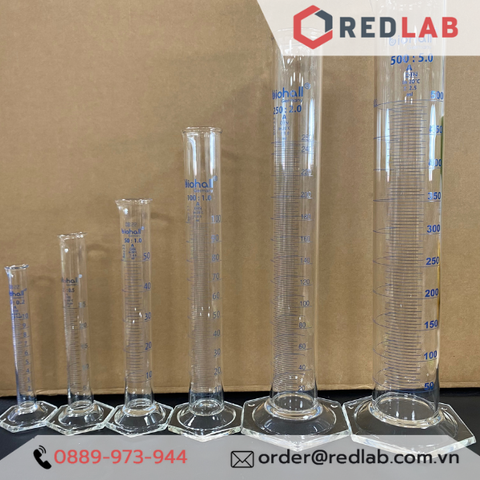 Ống đong thuỷ tinh 10ml 25ml 50ml 100ml 250ml 500ml BIOHALL-Readlab