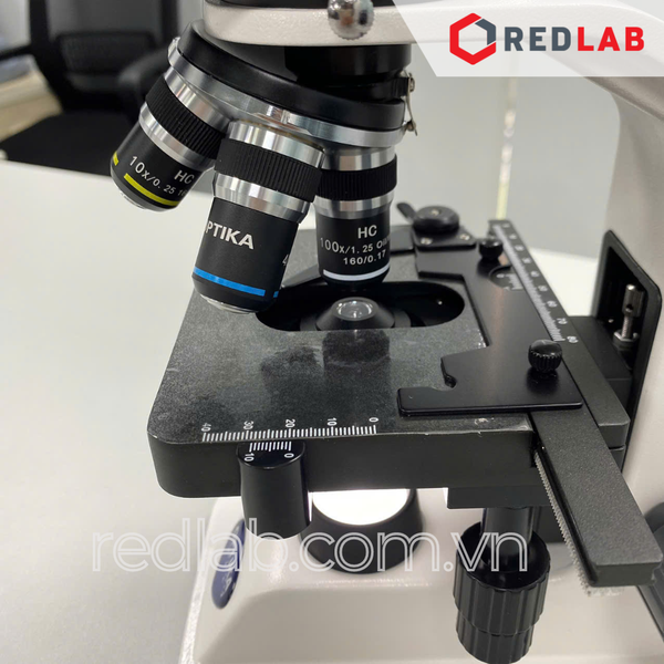 Kính hiển vi quang học 2 mắt hãng OPTIKA - model B-159, Vật kính 4x 10x 40x 100x (dầu), LED 1W, có VAT
