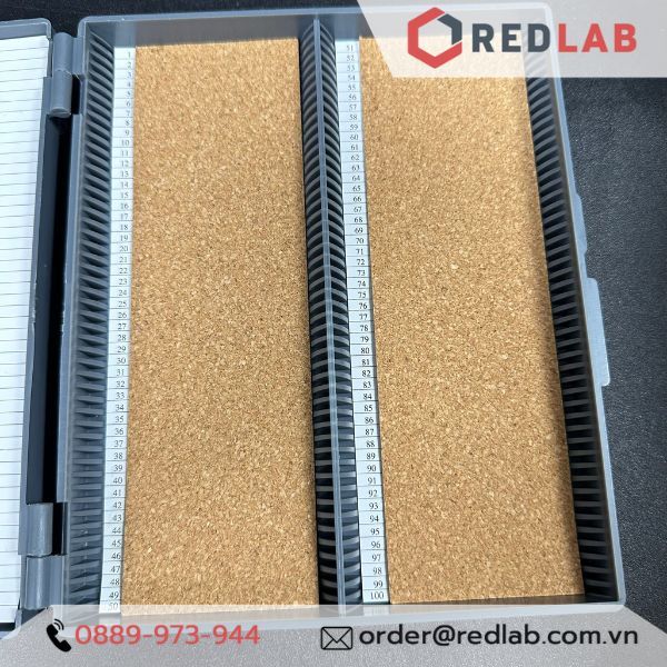 Hộp đựng lam kính hiển vi GREETMED 50 / 100 vị trí, slide box dùng lưu trữ lam trong thí nghiệm, xét nghiệm, có VAT