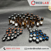 Lọ đựng mẫu sắc ký vial 2ml 8-425 MEMBRANE SOLUTIONS trắng / nâu, Nắp vặn đen có lỗ / septa xẻ rãnh / nắp kín, có VAT