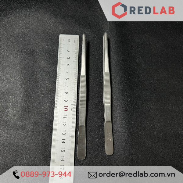 Nhíp thẳng đầu tù có mấu Pakistan 12.5 14 16 18 20 25 30 cm, dùng trong lab thí nghiệm, có VAT