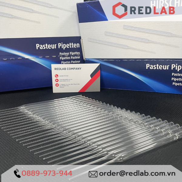 Pipet pasteur thủy tinh HIRSCHMANN 15cm / 23cm, ống hút nhỏ giọt 150mm 230mm thí nghiệm, có VAT