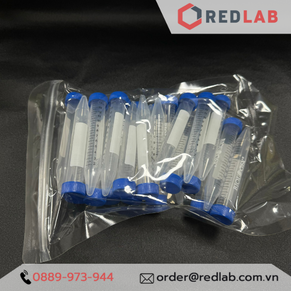 Ống ly tâm nhựa, falcon tiệt trùng 15ml 50ml nắp vặn xanh BIOLOGIX Centrifuge Tube (gói 25 cái), có VAT