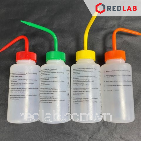 Bình tia nhựa đựng dung môi ONELAB 250 500 ml nhãn Ethanol, Acetone, Methanol, Isopropanol, có VAT