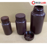 Chai nhựa HDPE nâu miệng rộng ONELAB 60 125 250 500 1000 2000 ml, chịu nhiệt độ lạnh -30°C to 70°C, đựng mẫu thí nghiệm, có VAT