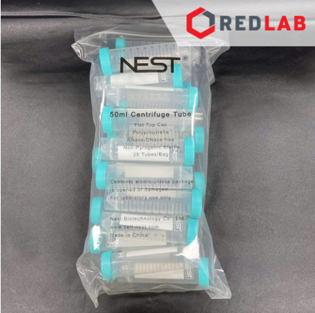 [Thùng 500 cái] Ống ly tâm nhựa 50ml chân tự đứng NEST 602072 nắp PE, tiệt trùng gói 25 cái, không có RNase & DNase, pyrogenic, có VAT - redlab