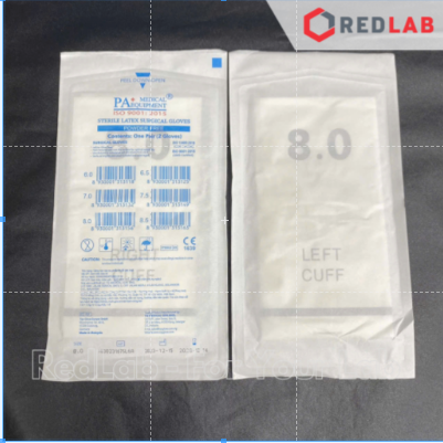 [Hộp 50 đôi] Găng tay cao su latex tiệt trùng Không bột PA Gloves (Malaysia) size S M L dùng trong thí nghiệm, có VAT