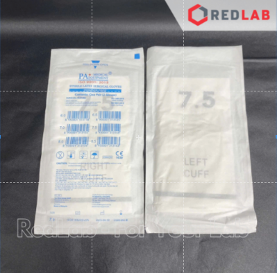 [Hộp 50 đôi] Găng tay cao su latex Sterilized in pairs Không bột PA Gloves size 6.5 7.0 7.5 8.0 dùng trong thí nghiệm, có VAT