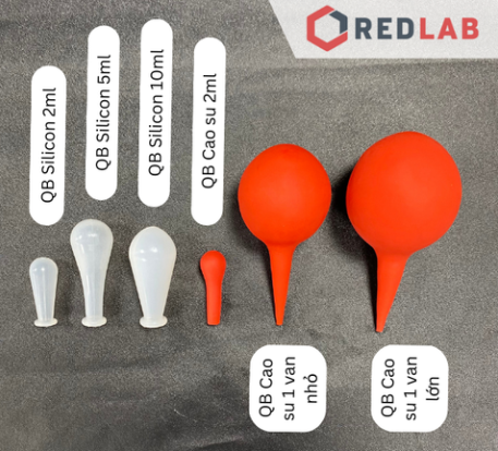 Combo pipet chia vạch loại dài ONELAB kèm quả bóp silicon / cao su 1 van, 0.1 0.2 0.5 1 2 5 10 15 20 25 50 ml, có VAT