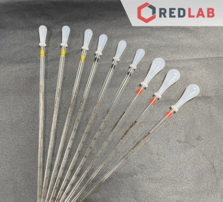 Combo pipet chia vạch loại dài ONELAB kèm quả bóp silicon / cao su 1 van, 0.1 0.2 0.5 1 2 5 10 15 20 25 50 ml, có VAT