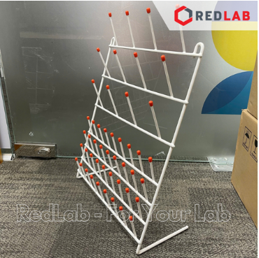 Giá phơi dụng cụ thí nghiệm 1 mặt ONELAB 48 vị trí, thép bọc nhựa, giá đỡ vật tư phòng lab tự đứng, có VAT