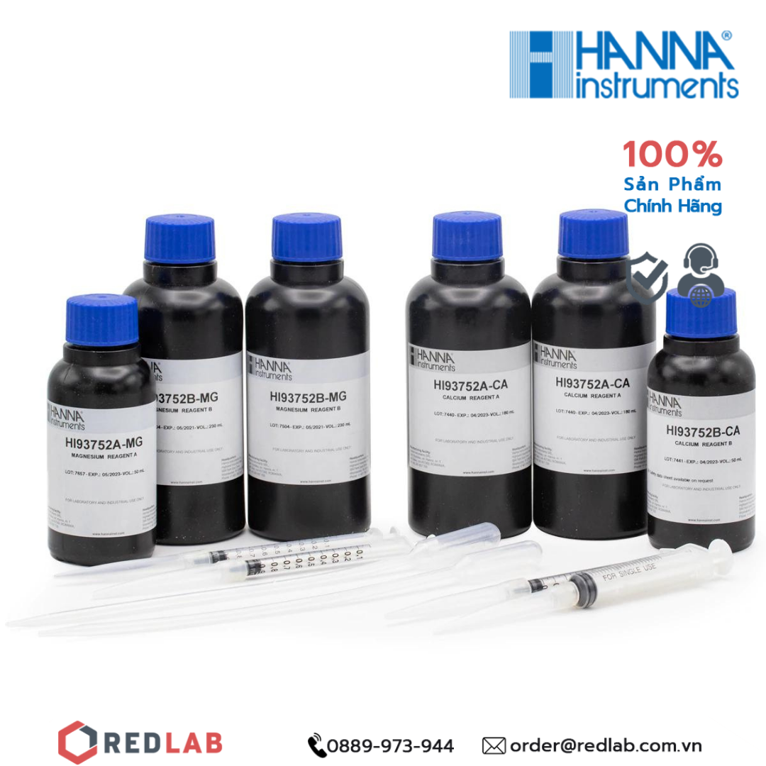 Dung dịch thử Canxi & Magie trong nước sạch dùng cho máy đo Hanna HI93752-01, giá tốt, có VAT