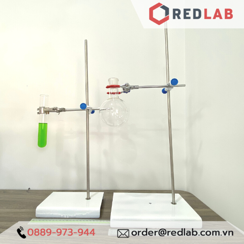 Giá đỡ, khóa đôi, kẹp 3 càng, kẹp cổ bình cầu, sinh hàn, kẹp buret đơn / đôi dùng cho các thí nghiệm hoá học, có VAT