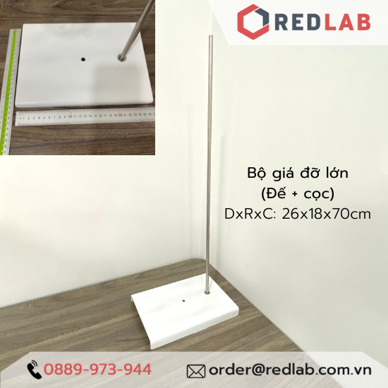 Giá đỡ, khóa đôi, kẹp 3 càng, kẹp cổ bình cầu, sinh hàn, kẹp buret đơn / đôi dùng cho các thí nghiệm hoá học, có VAT