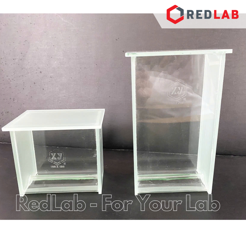 Bình triển khai sắc ký thủy tinh ONELAB 100x100mm, 100x200mm, 200×200 mm, bể sắc ký đơn thí nghiệm, có VAT