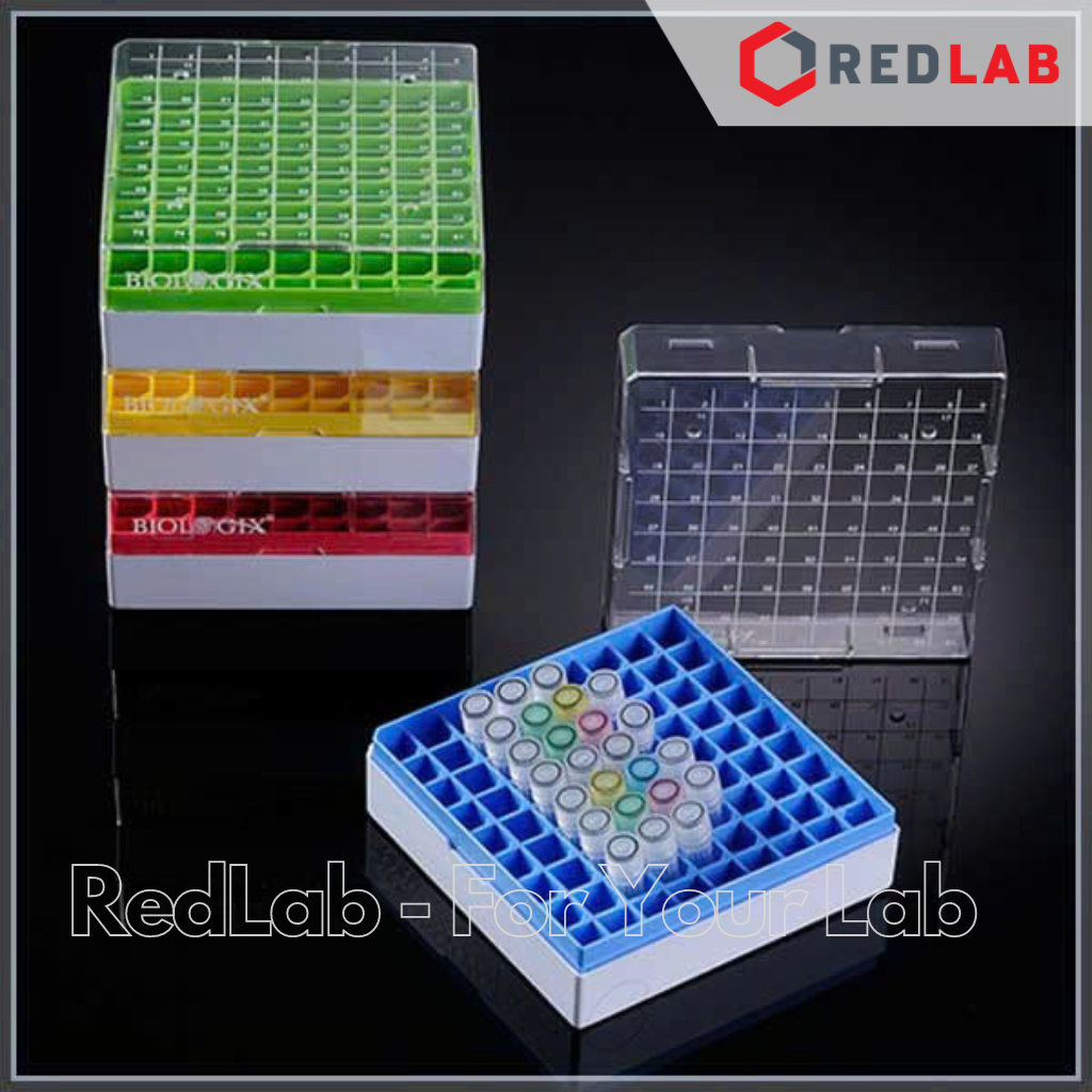 Hộp trữ lạnh 81 vị trí BIOLOGIX 90-9009 nhựa Polycarbonate, chịu nhiệt -196ºC to 121ºC, lưu trữ trong tủ âm sâu, nitơ lỏng, có VAT